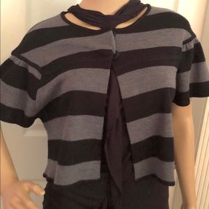 NWT BCBG-MAX-AZRIA-Black & Gray- Shrug
